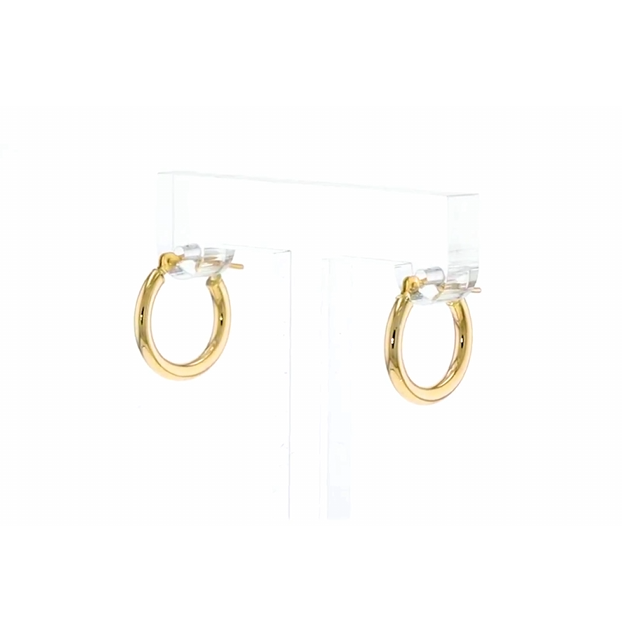 2mm 14K gold small earrings, 1/2 inch - Image 2
