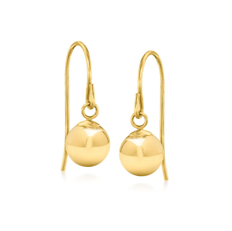 14K Gold Spherical Earrings