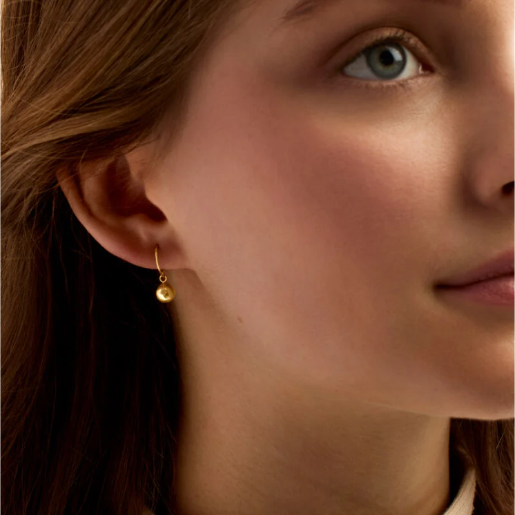 14K Gold Spherical Earrings - Image 5