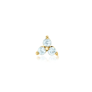 14K gold earrings set with aquamarine