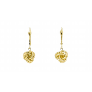 14K Gold Heart Knot Pendant Earrings