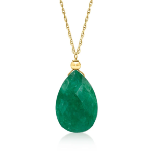 5.50-carat emerald necklace in 10K gold