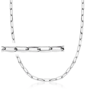 Sterling silver paperclip chain necklace