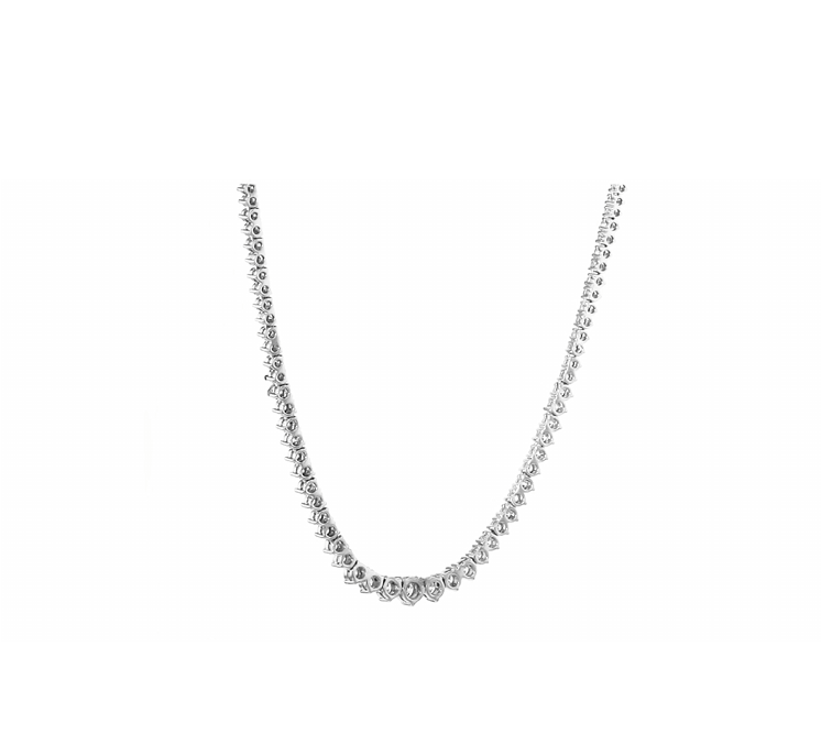 Sterling silver tennis necklace set with 3.00 carats of gradient lab-grown diamonds. - Image 3