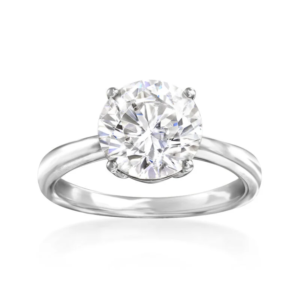 2.60-carat cubic zirconia solitaire ring in 14K white gold