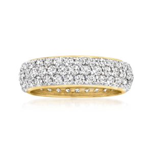 3.00-carat total weight micro-paved diamonds eternal ring in 14K gold.