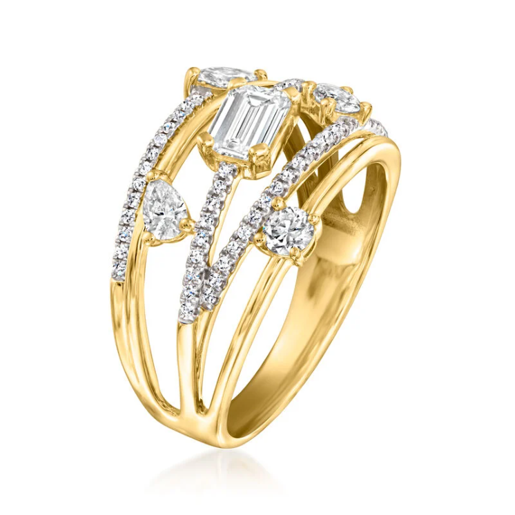 1.00 carat lab-grown diamond ring, 18K gold plated with sterling silver. - Image 4