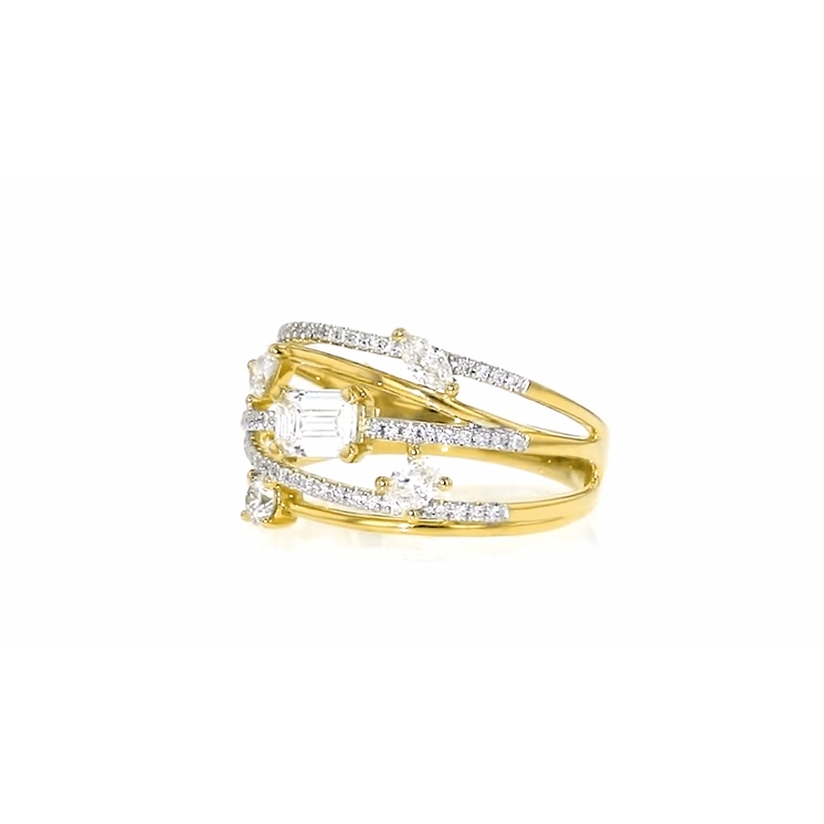 1.00 carat lab-grown diamond ring, 18K gold plated with sterling silver. - Image 3