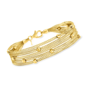 18K gold-plated sterling silver multi-strand mesh bracelet